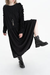 RUFFLE DRESS_black