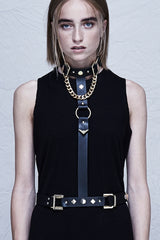 Golden Body Harness [Choker & Belt]