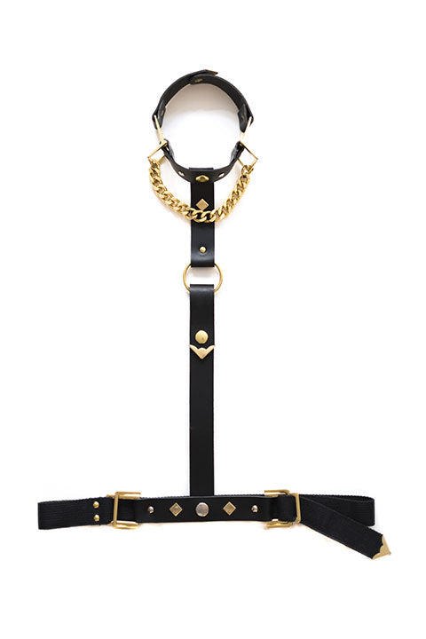Golden Body Harness [Choker & Belt]